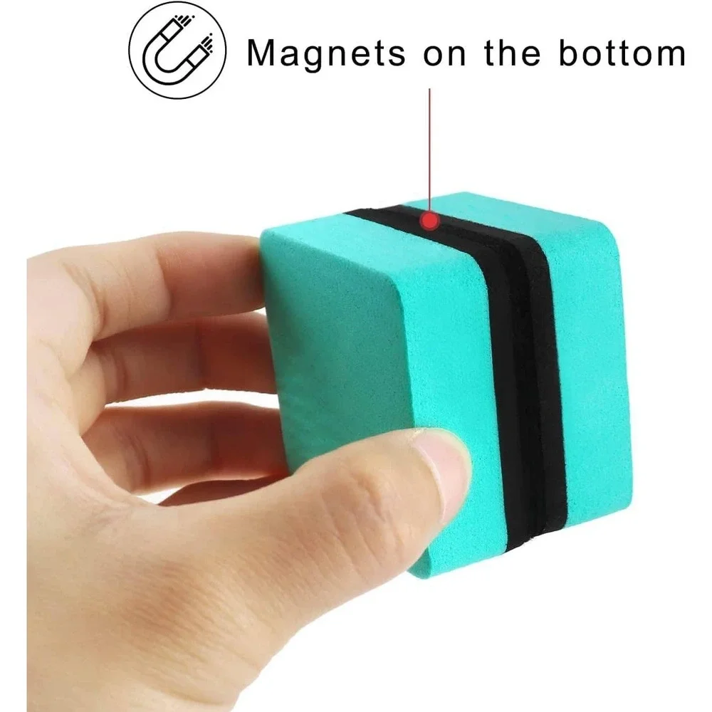 24 Pack Magnetic Dry Erase Whiteboard‎ Erasers Turquoise Felt Microfiber